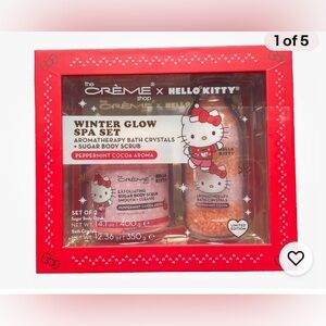 The Crème Shop Hello Kitty Winter Glow Spa Set. Peppermint Cocoa Aroma.